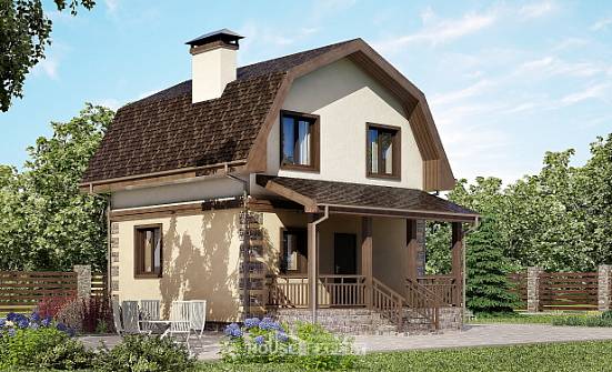 070-004-П Проект двухэтажного дома мансардой, современный коттедж из пеноблока Бердск | Проекты домов от House Expert