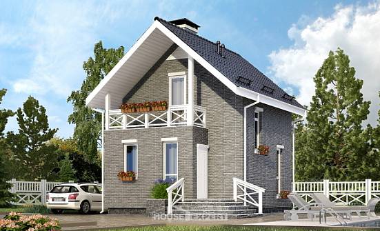 045-001-П Проект двухэтажного дома мансардный этаж, бюджетный дом из блока Новосибирск | Проекты домов от House Expert