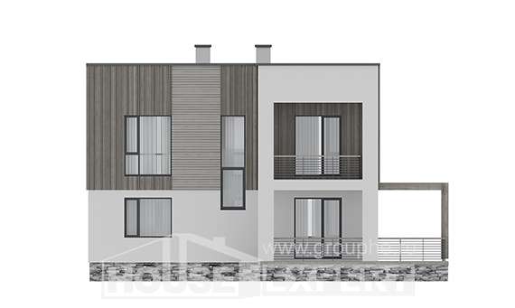 150-017-П Проект двухэтажного дома, классический домик из бризолита, Искитим