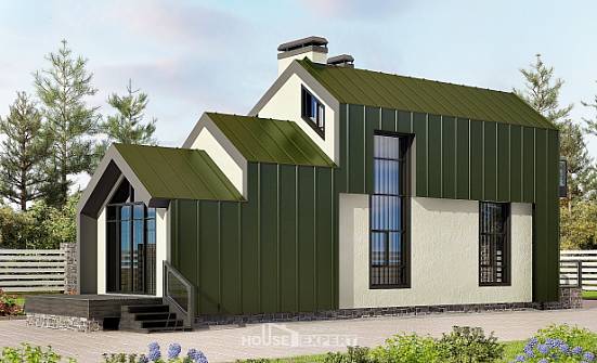 060-006-Л Проект двухэтажного дома с мансардой, простой домик из теплоблока Барабинск | Проекты домов от House Expert