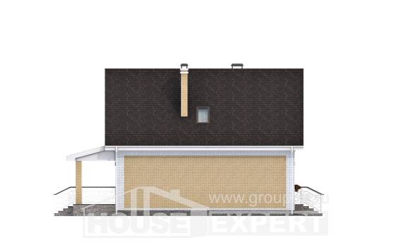 130-004-П Проект двухэтажного дома мансардный этаж, простой домик из керамзитобетонных блоков, Барабинск